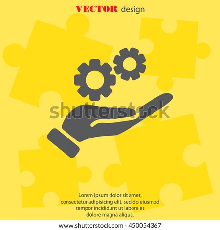 Web icon. Gears (mechanism) in hand