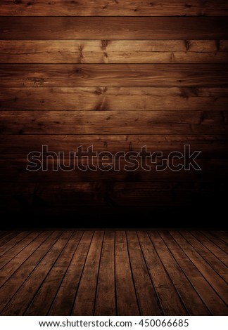 empty wooden interior room.