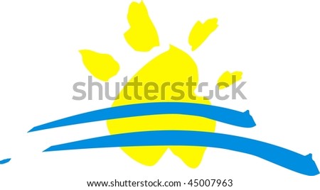 Yellow sun symbol