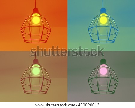 Light, design and interior. Vintage metallic lanterns. art photo. filter effect