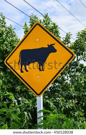 Warning Cow Sign