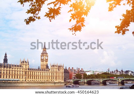 London beautiful view, Big Ben, architecture near Thames river, cityscape