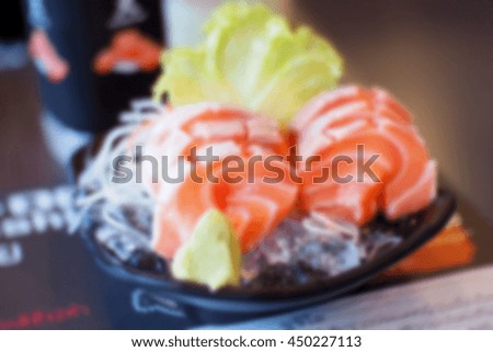 Blurred abstract background of Japanese food