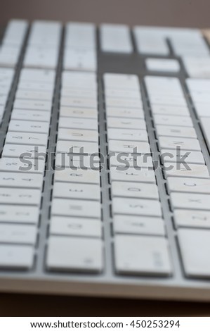 closeup white keyboard