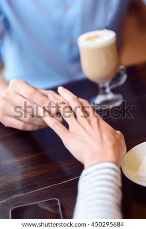 Loving couple engaging in restaurant