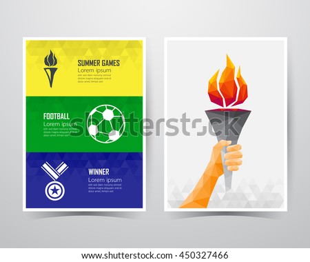 Summer games banner template, A4 size, vector illustration