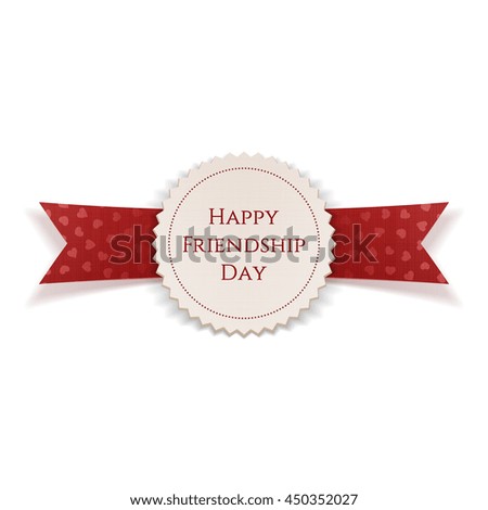 Happy Friendship Day Banner with Ribbon
