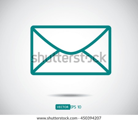 Envelope Mail icon Flat design style, vector illustration. 