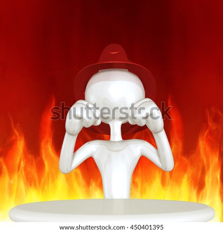 Fireman Character 3D Illustration 