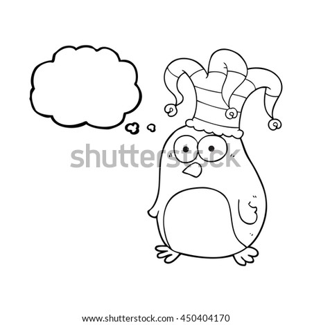 freehand drawn thought bubble cartoon funny bird
