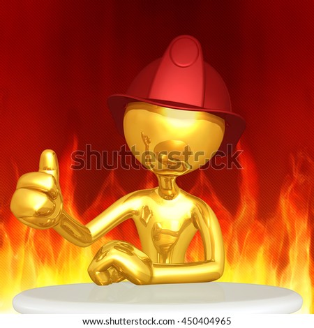 Fireman Character 3D Illustration