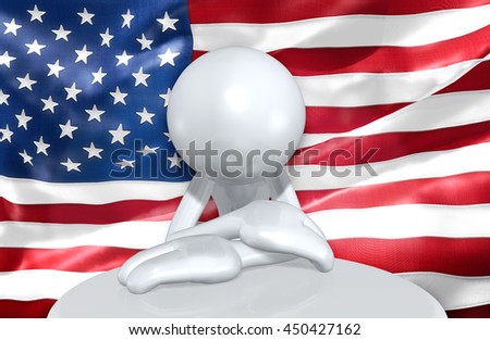 United States Of America U.S. Flag Concept 3D Illustration