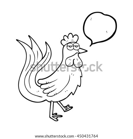freehand drawn speech bubble cartoon cock