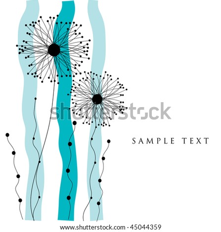 Floral greeting card.  Vector illustration.