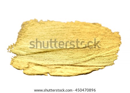 Gold Abstract hand painted golden stain background with golden foil textured effect. Watercolor  Hand drawn brush stroke design element. Glitter wallpaper.
