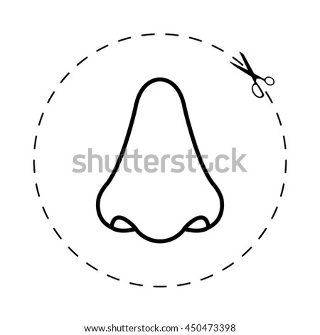 Nose  - black vector icon