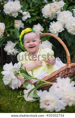 little girl in flowers