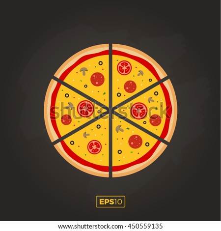 Pizza flat icons isolated on white background. Pizza food silhouette. Pizza piece,pizza slice. Pizza menu illustration isolated. Pizza vector collection isolated on white. Pizza vector silhouette icon