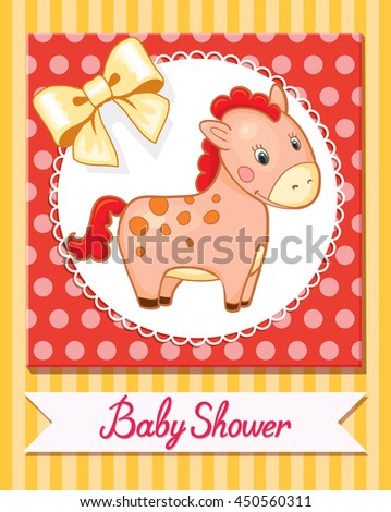 baby horse cartoon smile isolated simple vector illustration