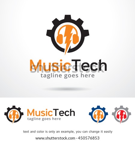 Music Tech Logo Template Design Vector