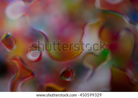 Blur of water on the glass