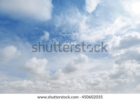 Beautiful soft clouds and light blue sky for background