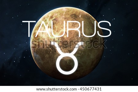 Zodiac sign - Taurus. Elements of this image furnished by NASA