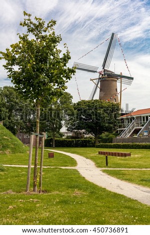 The corn mill of Hellevoetsluis in the Netherlands