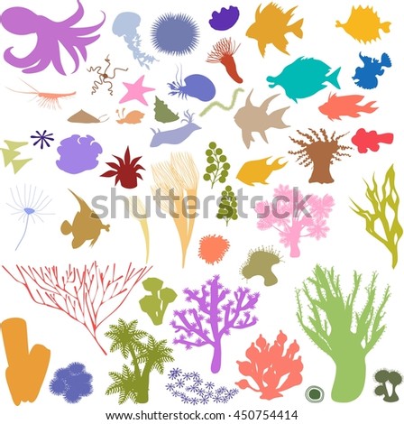 silhouettes of sea animal

