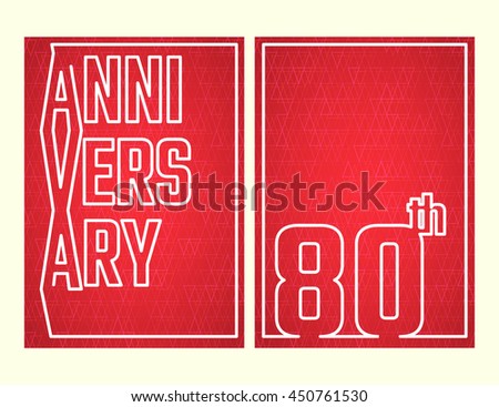 Vector Illustration of Anniversary 80th Outline for Design, Website, Background, Banner. Jubilee silhouette Element Template for festive greeting card. 