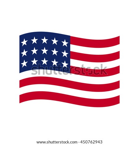 Coloured USA flag. Vector illustration of american flag.