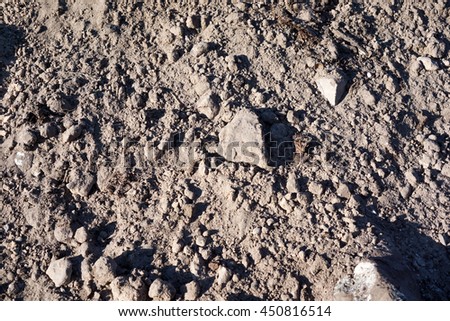 Sand and ground surface for background, top view.