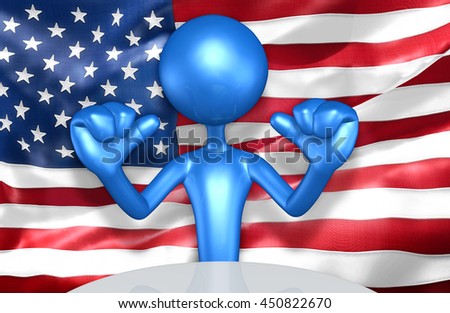United States Of America U.S. Flag Concept 3D Illustration