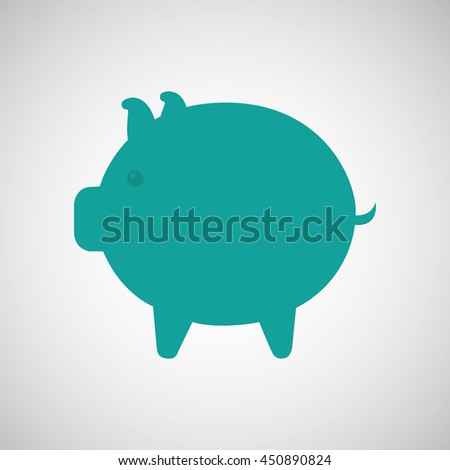 saving money desing in a fat pig, vector