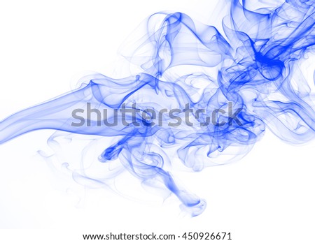 blue smoke on white background, abstract art