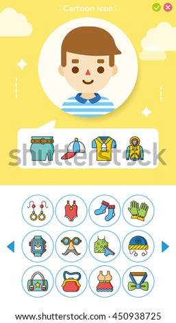 icon set wearing vector