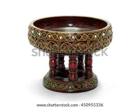 The tray with pedestal of Thai northern old style, Thai Name is "Khan tok".