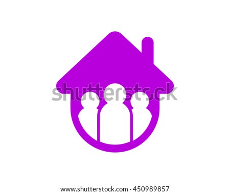 purple figure house housing home residence residential real estate image vector icon