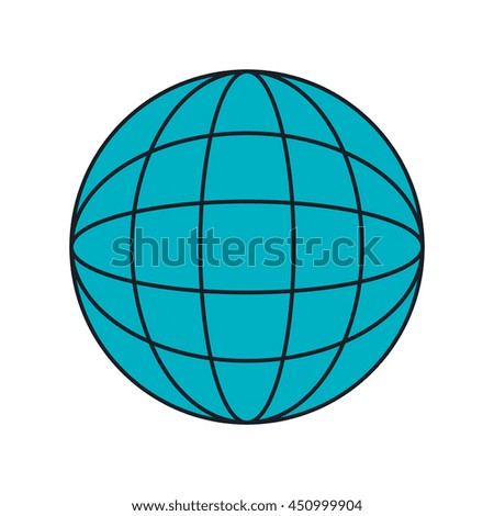 Blue sphere symbolizing global connection, vector illustration graphic design.