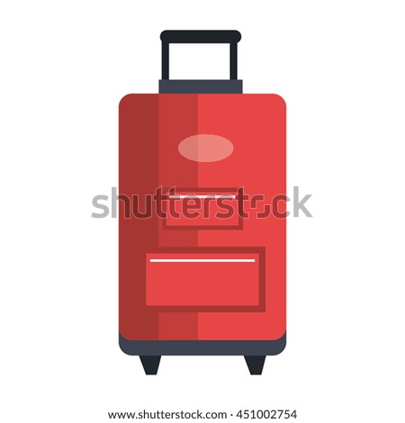 Suitcase bag travel isolated flat icon, vector illustration icon.