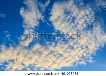 Blue sky and white clouds for beautiful  background.