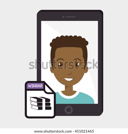 man with smartphone isolated icon design, vector illustration  graphic 