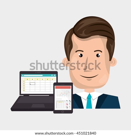 people and technology isolated icon design, vector illustration graphic