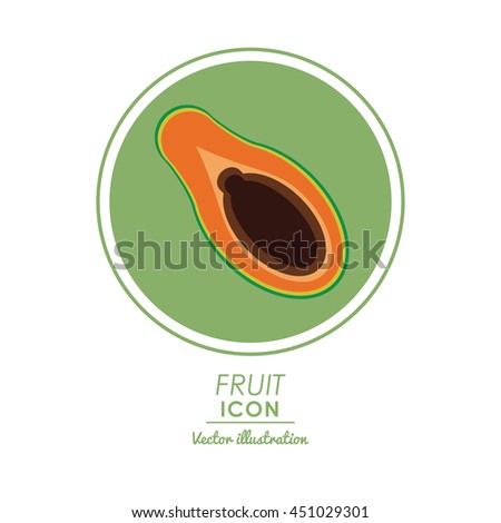 Nutrition and Healthy food concept represented by papaya icon over circle shape. Colorful and flat illustration.
