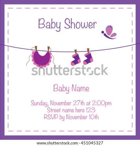 Purple Baby Shower Invite