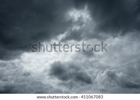 Clouds before a thunderstorm. Storm clouds, sky over horizon.