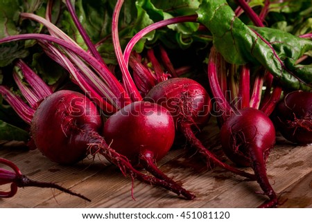 Organic Beetroot. Dark Red Beetroot.
 Royalty-Free Stock Photo #451081120