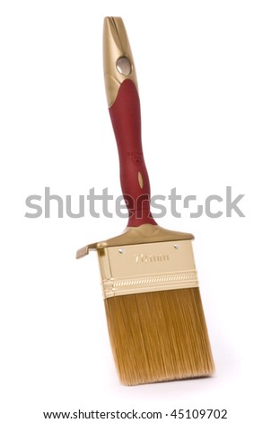 Clean professional paint brush isolated on white background
