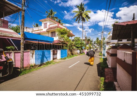 The streets of Kochi, Kerala, India. Royalty-Free Stock Photo #451099732