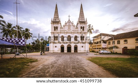Santa Cruz Basilica. Fort Kochi, Kochi, Kerala, India Royalty-Free Stock Photo #451099738